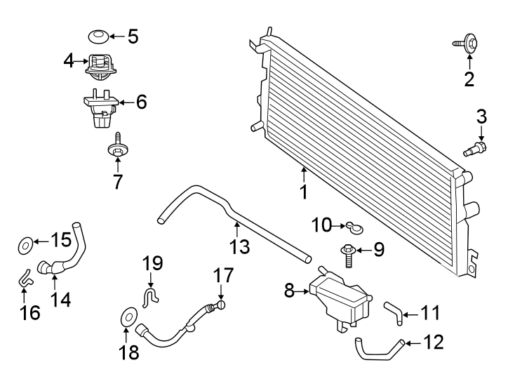 Diagram RADIATOR & COMPONENTS. for your 1999 Ford Explorer   