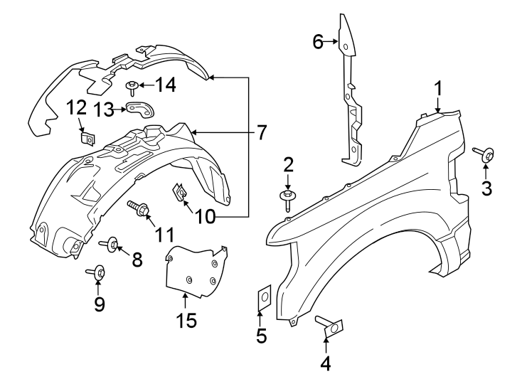 Diagram FENDER & COMPONENTS. for your 2019 Ford Explorer   