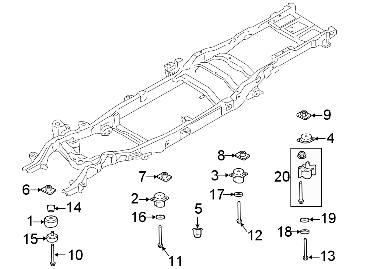 Diagram FRAME & COMPONENTS. for your 2021 Ford F-350 Super Duty   