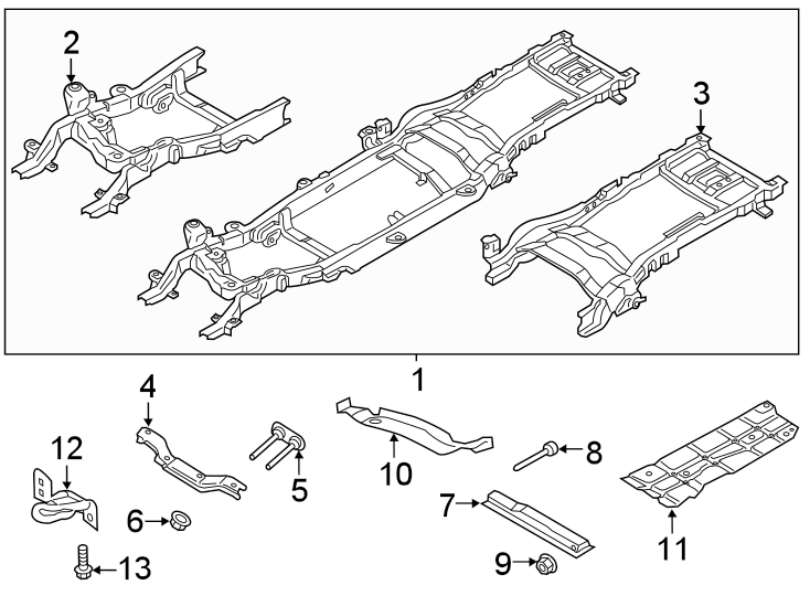 Diagram FRAME & COMPONENTS. for your 1985 Ford Bronco II   