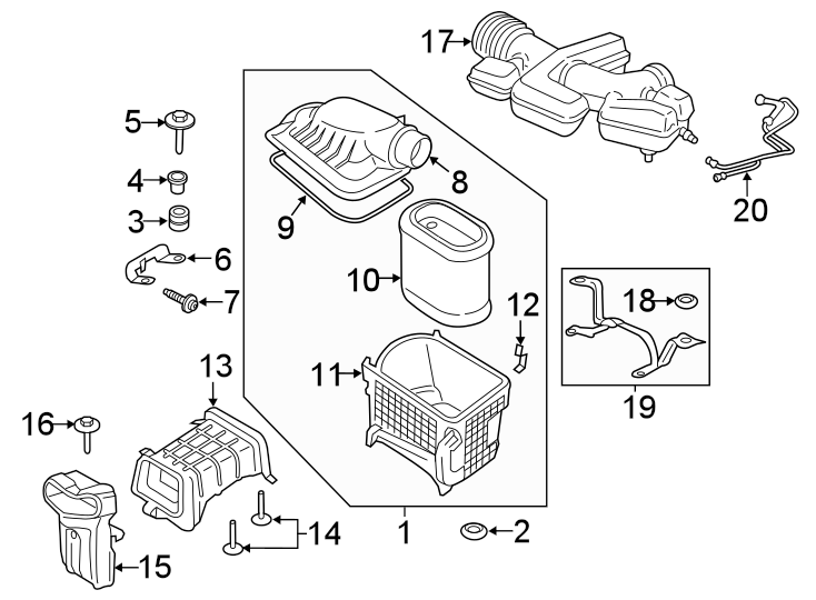 Diagram AIR INTAKE. for your 2012 Ford F-150  XL Standard Cab Pickup Fleetside 