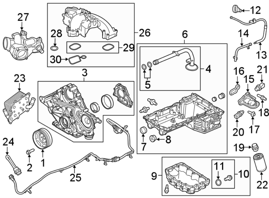 Diagram ENGINE PARTS. for your Ford