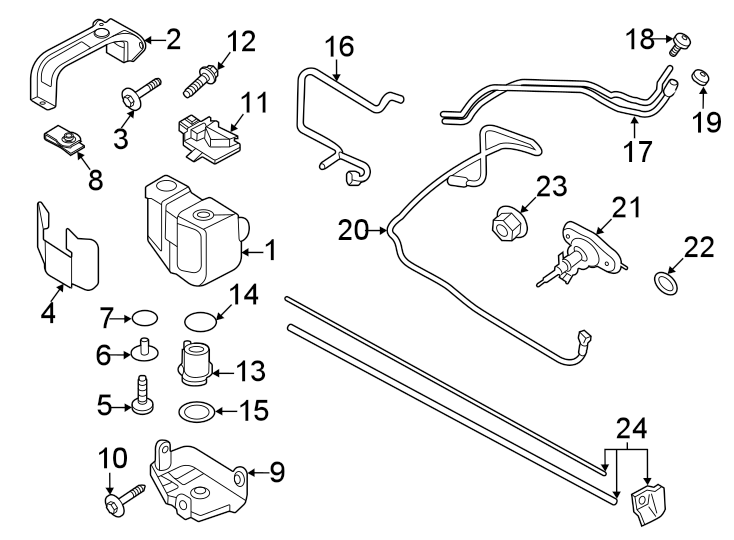 Diagram EMISSION SYSTEM. EMISSION COMPONENTS. for your Ford