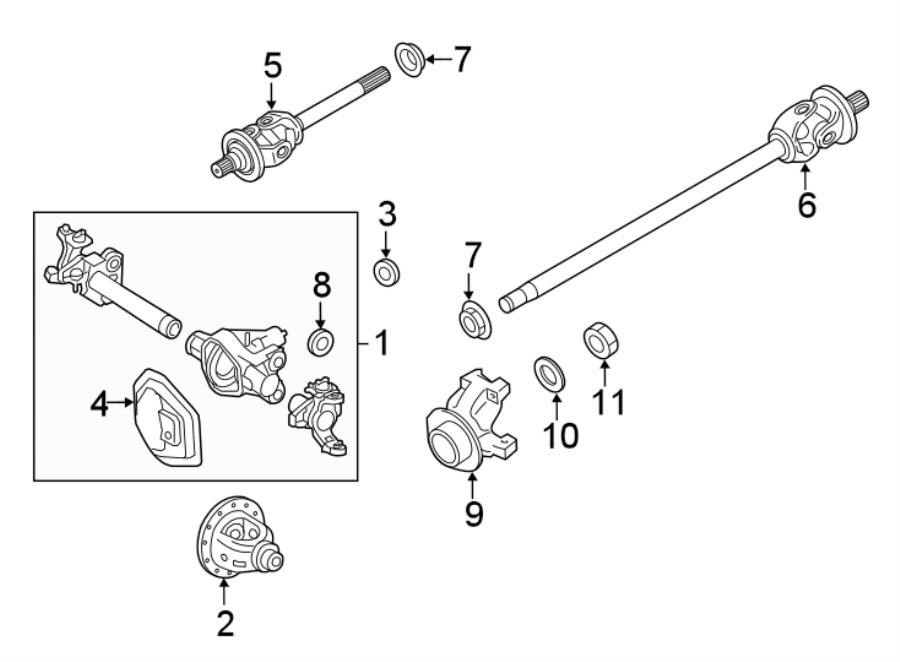 Diagram FRONT SUSPENSION. CARRIER & FRONT AXLES. for your Ford F-350 Super Duty  