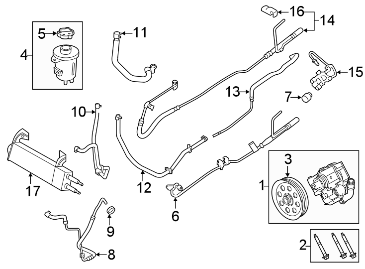 Diagram STEERING GEAR & LINKAGE. PUMP & HOSES. for your 2020 Ford Police Responder Hybrid   