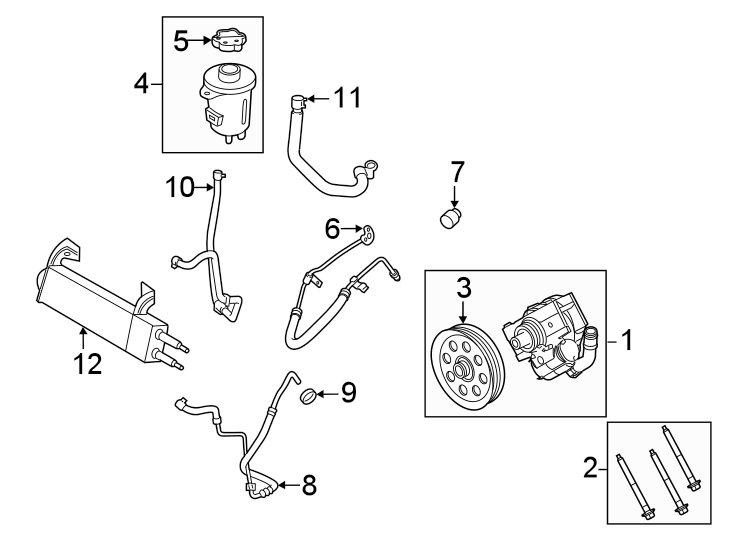 Diagram STEERING GEAR & LINKAGE. PUMP & HOSES. for your 2020 Ford Police Responder Hybrid   