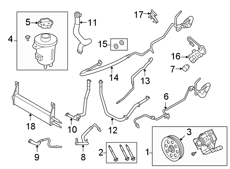 Diagram Steering gear & linkage. Pump & hoses. for your 2020 Ford Police Responder Hybrid   