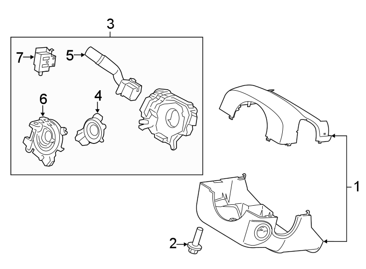 Diagram STEERING COLUMN. SHROUD. SWITCHES & LEVERS. for your 2010 Ford Edge   