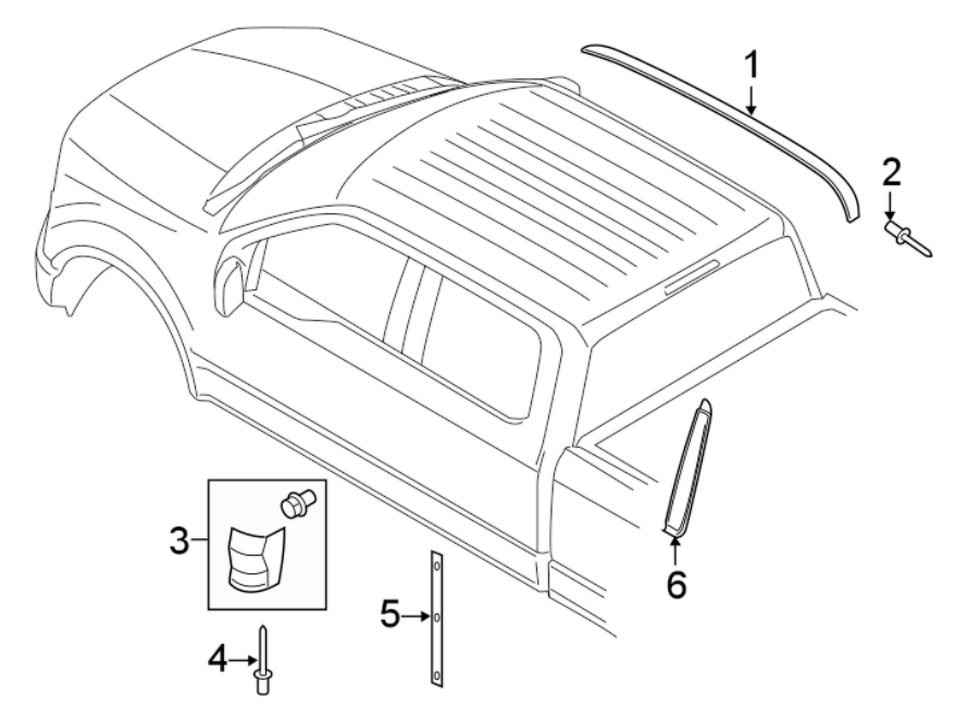 Diagram EXTERIOR TRIM. for your Ford F-350 Super Duty  