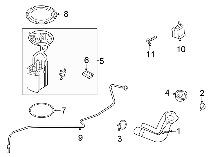 Diagram Fuel system components. for your Ford F-350 Super Duty  