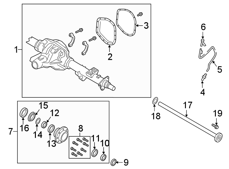 Diagram REAR SUSPENSION. REAR AXLE. for your 2000 Ford F-150   