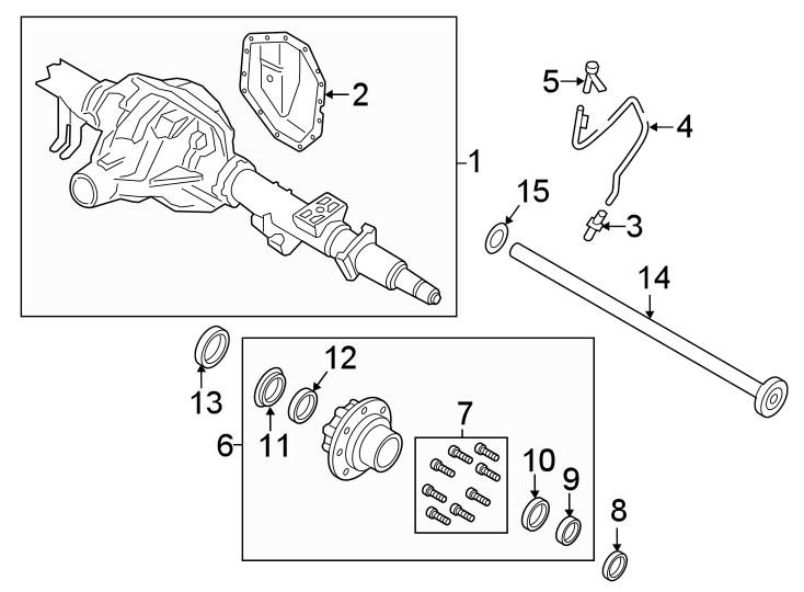 Diagram REAR SUSPENSION. REAR AXLE. for your 2022 Ford F-350 Super Duty   