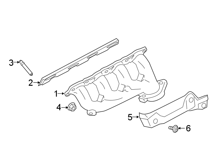 Diagram EXHAUST SYSTEM. EXHAUST MANIFOLD. for your 2015 Lincoln MKZ Black Label Sedan 3.7L Duratec V6 A/T AWD 