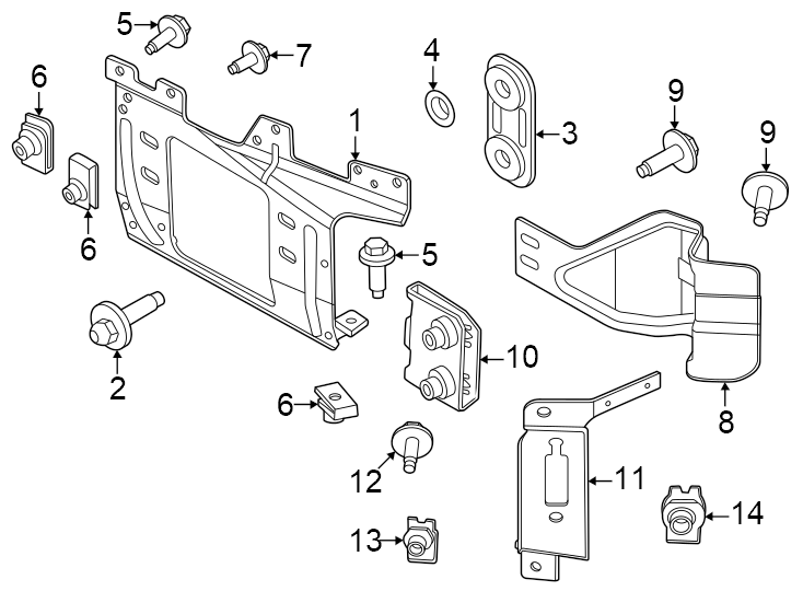 2017 Ford Escape Bumper Face Bar Bracket. MOUNTING & BRACKETS ...