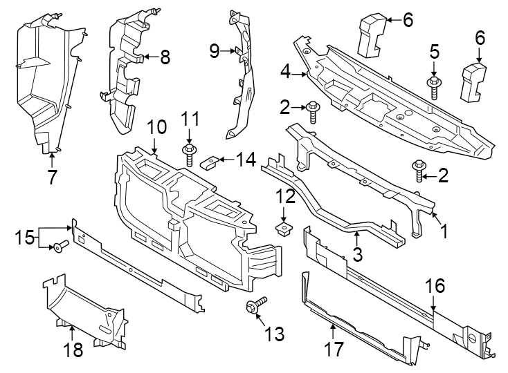 PC3Z16138B - Ford Radiator Support Tie Bar (Front, Upper) | Lakeland ...