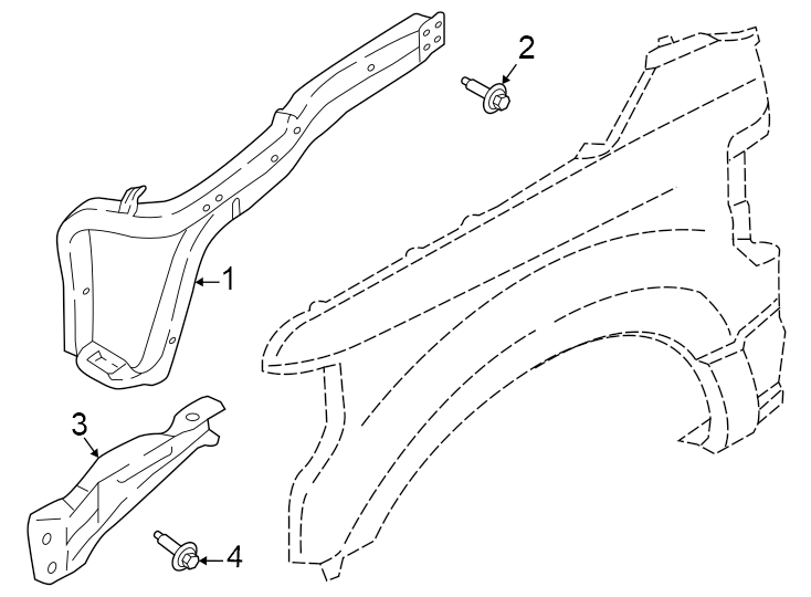 Diagram Fender. Inner components. for your 2021 Ford F-150  Platinum Crew Cab Pickup Fleetside 