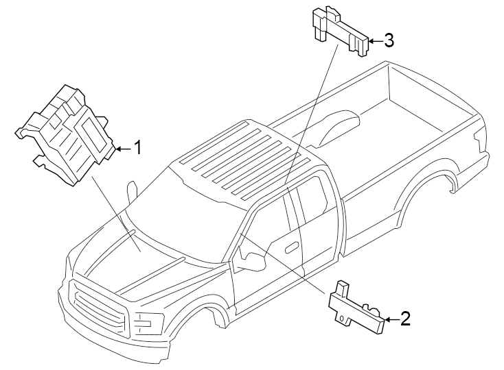 Diagram Keyless entry components. for your Ford