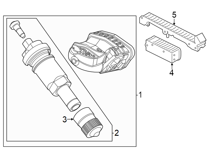 Diagram Tire pressure monitor components. for your Ford Transit Connect  