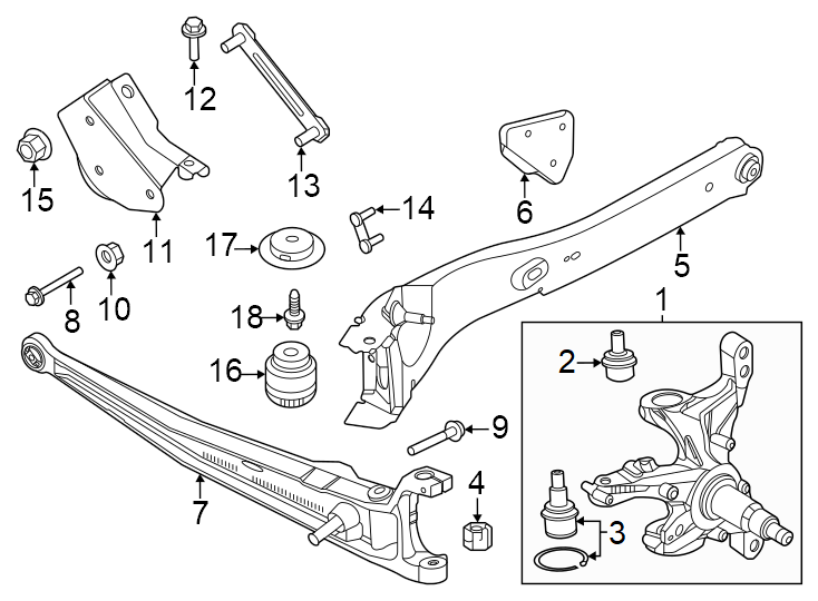 Diagram Front suspension. Suspension components. for your 2016 Ford Fiesta   