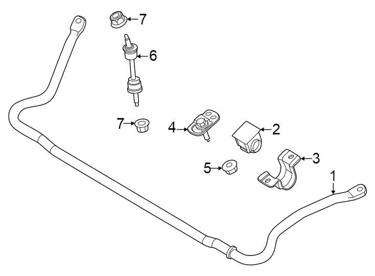 Diagram Front suspension. Stabilizer bar & components. for your 2007 Ford F-550 Super Duty   