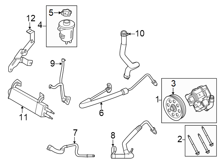 Diagram Steering gear & linkage. Pump & hoses. for your 2021 Lincoln Navigator   