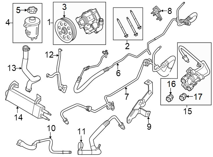 Diagram Steering gear & linkage. Pump & hoses. for your 2021 Lincoln Navigator   