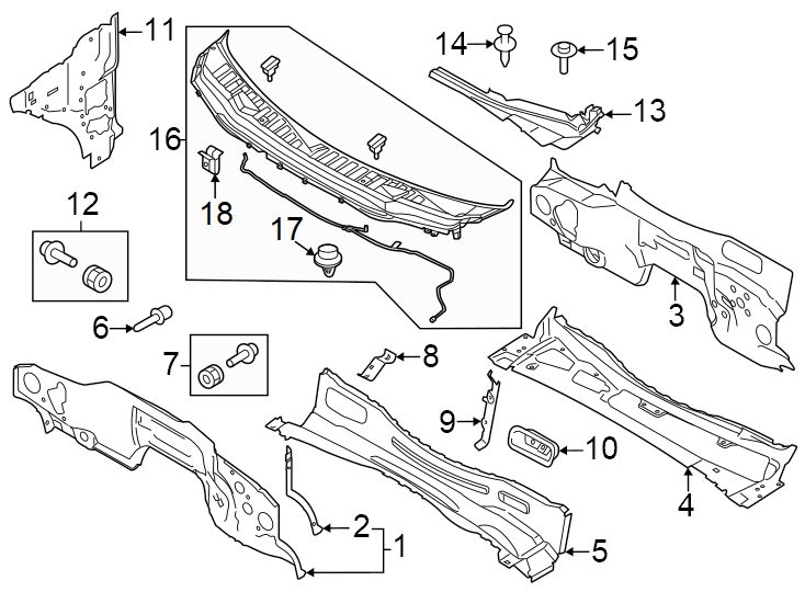 Diagram Cowl. for your 2017 Ford Transit-350 HD   