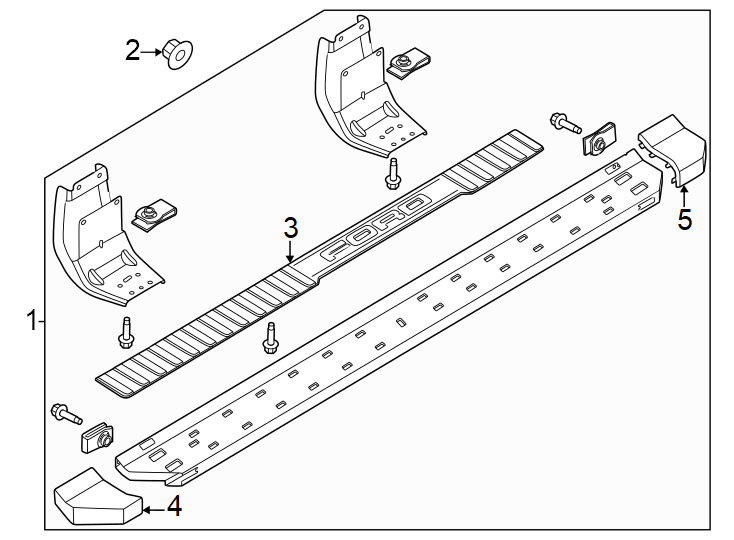 Diagram Running board. for your 2017 Ford F-150 5.0L V8 FLEX A/T 4WD Lariat Crew Cab Pickup Fleetside 