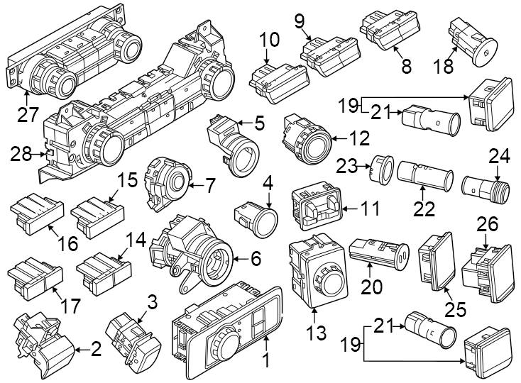 Diagram Cluster & switches. for your 2018 Lincoln MKZ   