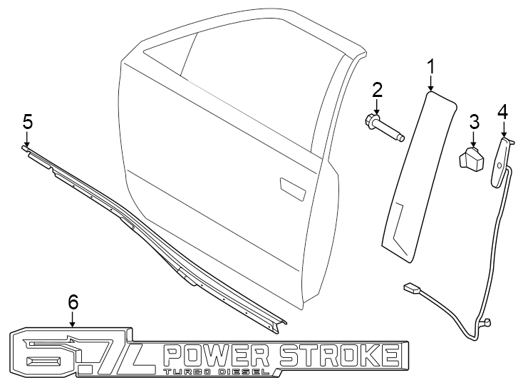 Diagram Front door. Exterior trim. for your 1984 Ford F-150   