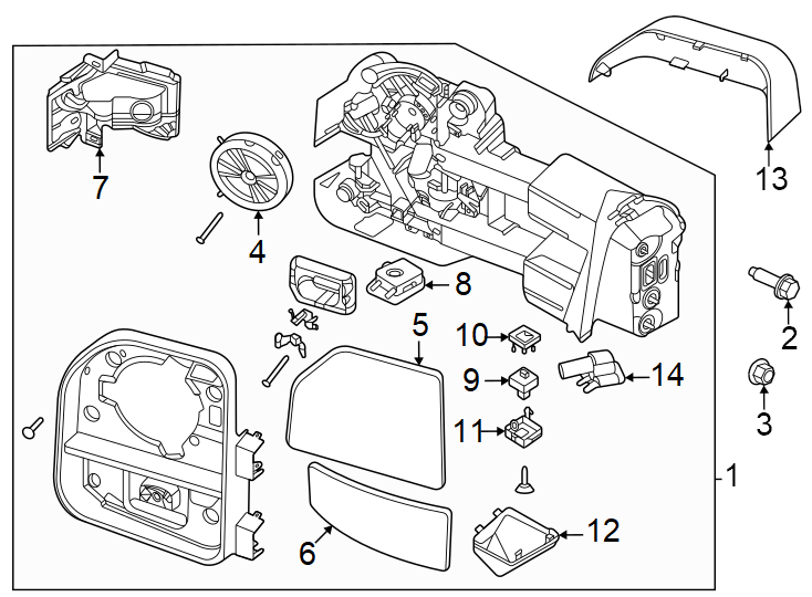 Diagram Front door. Outside mirrors. for your Ford F-350 Super Duty  