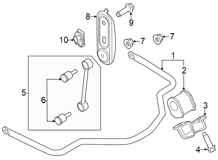 Diagram Rear suspension. Stabilizer bar & components. for your 2019 Lincoln MKZ Reserve II Sedan  