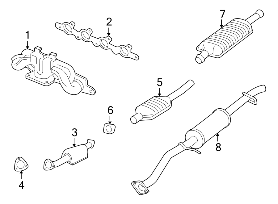 Diagram EXHAUST SYSTEM. EXHAUST COMPONENTS. for your 2017 Lincoln MKZ Premiere Hybrid Sedan  