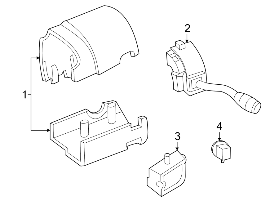 Diagram STEERING COLUMN. SHROUD. SWITCHES & LEVERS. for your 2003 Ford F-150 4.6L Triton (Romeo) V8 A/T RWD King Ranch Extended Cab Pickup Fleetside 