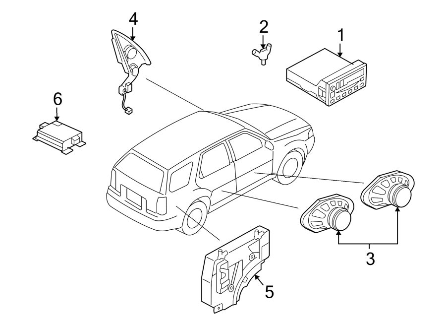 Diagram INSTRUMENT PANEL. SOUND SYSTEM. for your 2004 Ford F-150   