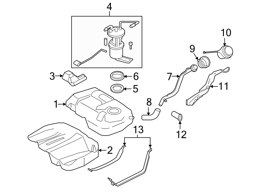 Diagram FUEL SYSTEM COMPONENTS. for your 2002 Ford F-450 Super Duty  Lariat Cab & Chassis - Crew Cab 