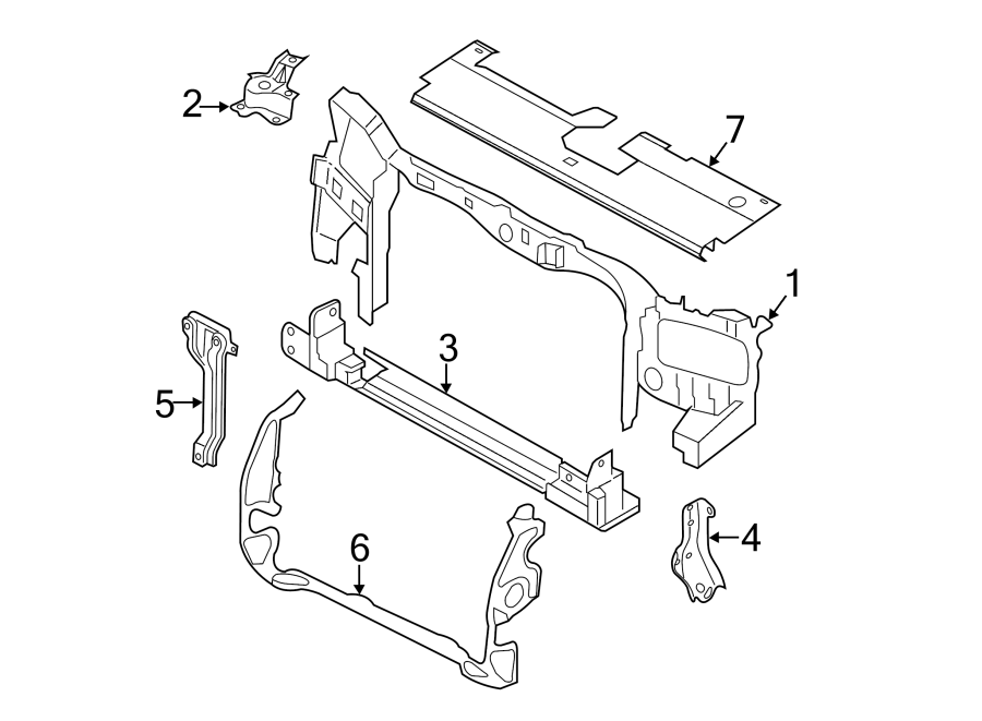 Diagram RADIATOR SUPPORT. for your 2017 Lincoln MKZ Premiere Hybrid Sedan  