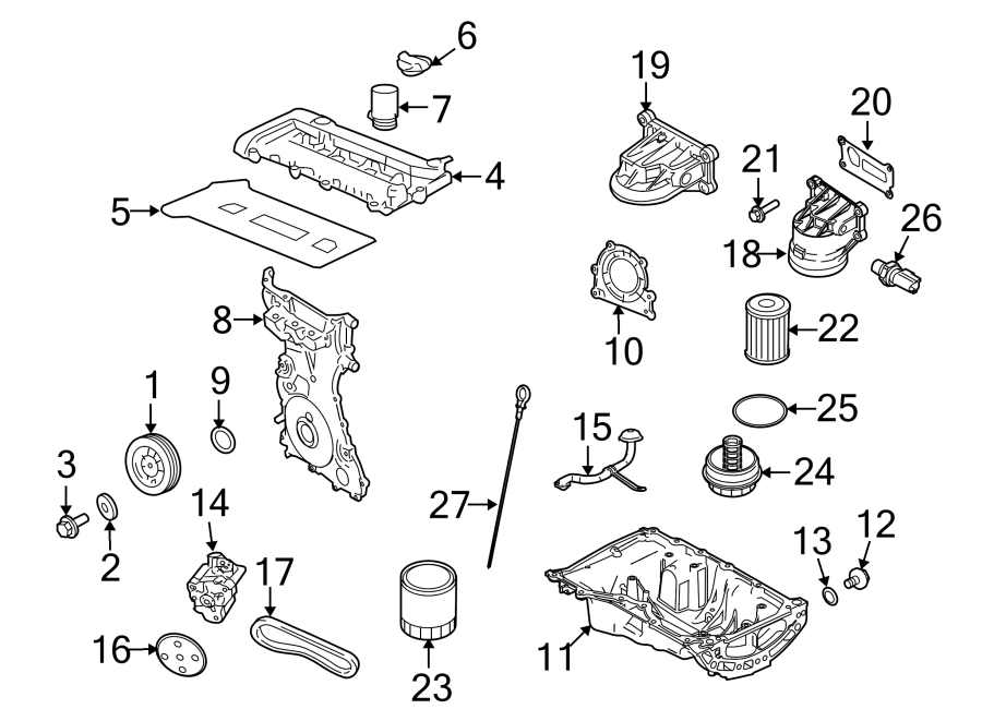 Diagram ENGINE / TRANSAXLE. ENGINE PARTS. for your 1999 Ford F-150 4.2L Triton V6 A/T RWD Base Extended Cab Pickup Fleetside 