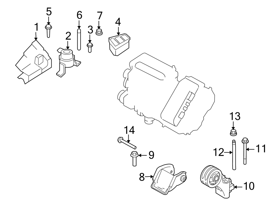 Diagram ENGINE / TRANSAXLE. ENGINE & TRANS MOUNTING. for your 2017 Ford Transit-350   