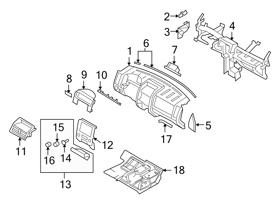 Diagram INSTRUMENT PANEL. for your 2009 Ford F-250 Super Duty 5.4L Triton V8 M/T RWD Lariat Crew Cab Pickup Fleetside 