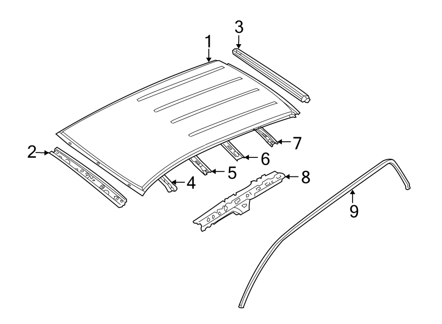 Diagram ROOF & COMPONENTS. for your 1986 Ford Bronco   