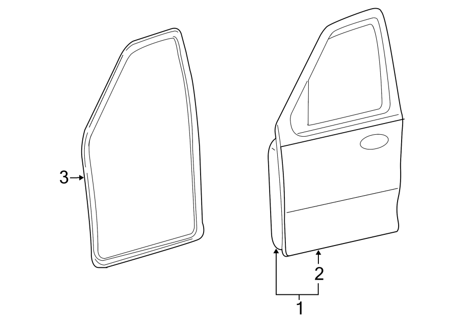 Diagram FRONT DOOR. DOOR & COMPONENTS. for your Ford F-150  