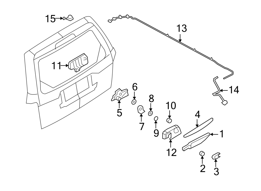 Diagram LIFT GATE. WIPER & WASHER COMPONENTS. for your 2014 Ford Escape   