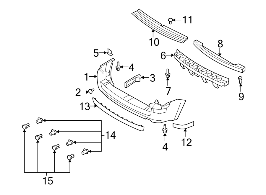 Diagram REAR BUMPER. BUMPER & COMPONENTS. for your 2019 Lincoln MKZ   