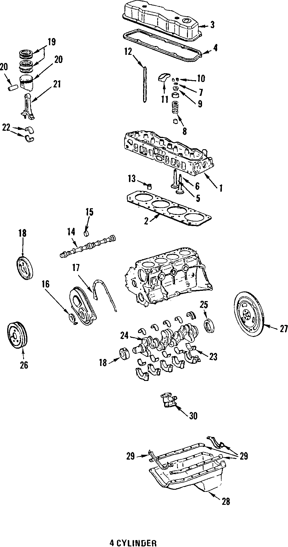 Diagram CAMSHAFT & TIMING. CRANKSHAFT & BEARINGS. CYLINDER HEAD & VALVES. LUBRICATION. MOUNTS. PISTONS. RINGS & BEARINGS. for your 2003 GMC Sonoma SL Standard Cab Pickup Stepside 2.2L Vortec A/T RWD 