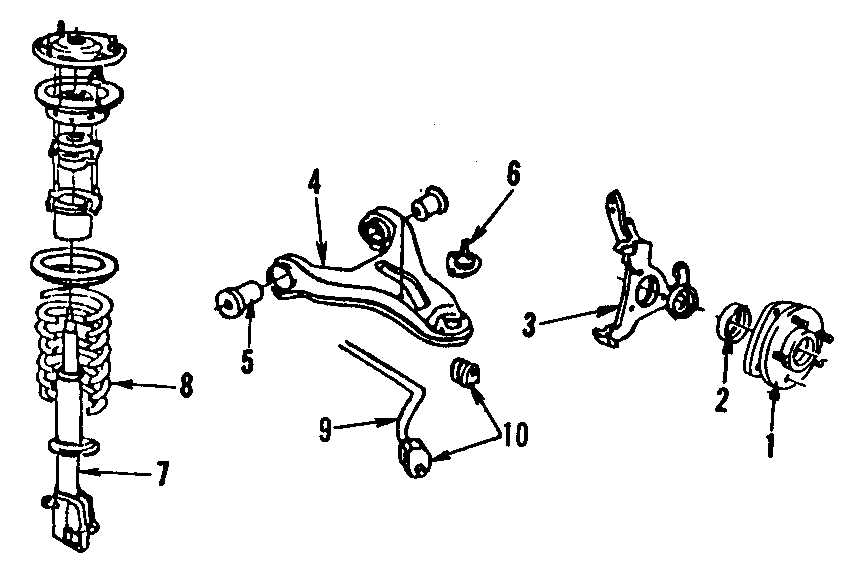 Diagram FRONT SUSPENSION. LOWER CONTROL ARM. STABILIZER BAR. SUSPENSION COMPONENTS. for your 2023 Chevrolet Camaro  LS Coupe 