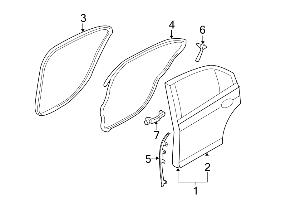 Diagram REAR DOOR. DOOR & COMPONENTS. for your 2021 Ford F-150   