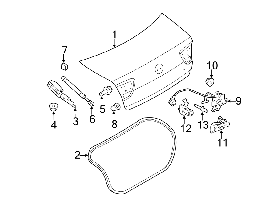 Diagram TRUNK LID. LID & COMPONENTS. for your 2016 Ford F-150 5.0L V8 FLEX A/T 4WD Platinum Crew Cab Pickup Fleetside 