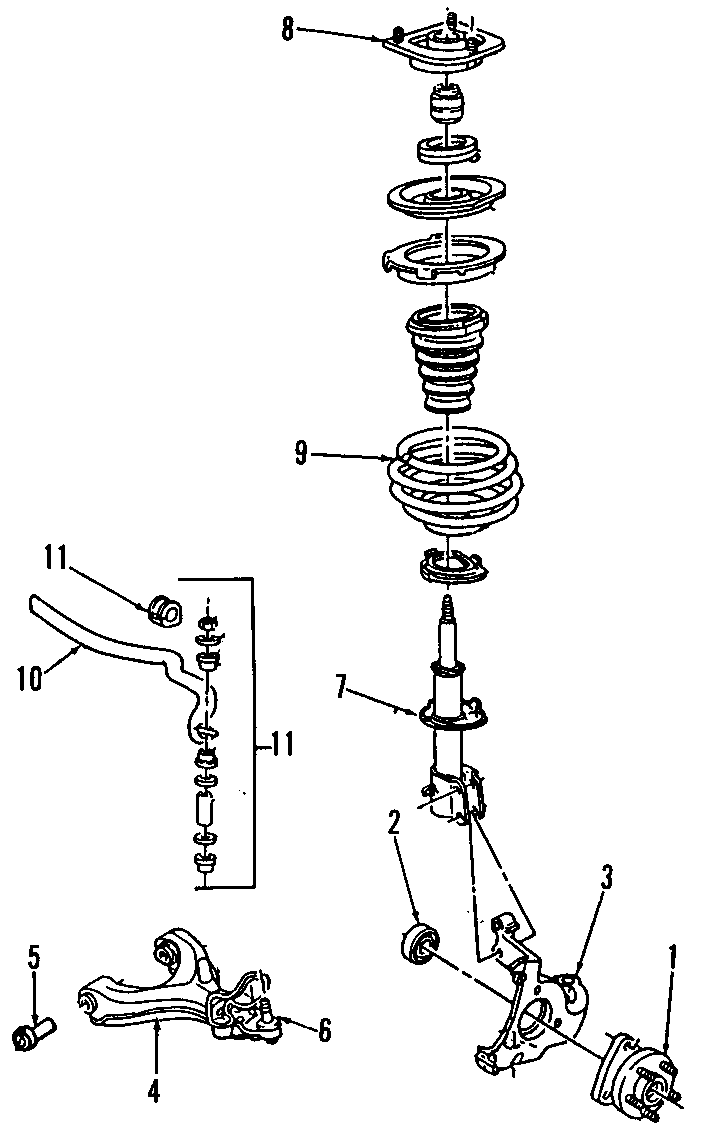 Diagram FRONT SUSPENSION. LOWER CONTROL ARM. STABILIZER BAR. SUSPENSION COMPONENTS. for your 2004 GMC Sierra 2500 HD 6.0L Vortec V8 CNG A/T 4WD Base Crew Cab Pickup 