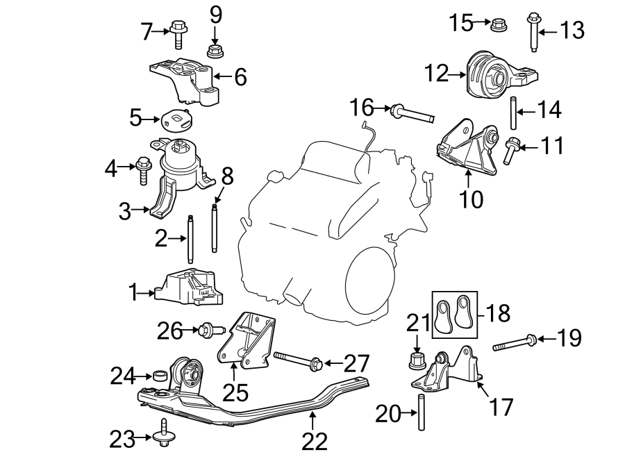 Diagram ENGINE / TRANSAXLE. ENGINE & TRANS MOUNTING. for your 2010 Ford F-150 5.4L Triton V8 FLEX A/T RWD FX2 Extended Cab Pickup Fleetside 